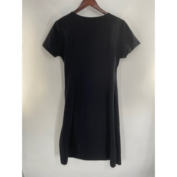 SOFT SURROUNDINGS Missy medium Wear Anywhere Faux Wrap Dress SHORT Sleeve black - Picture 4 of 4